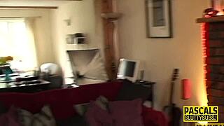 Busty blonde milf sub sucks cock deep