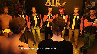 anime chick throws dildos at jocks in 3d game