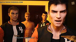 anime chick throws dildos at jocks in 3d game