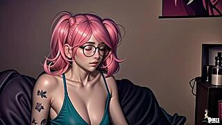 Can you believe this shy cosplay geek caught masturbating at the party?