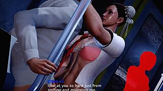 chun-li as a schoolgirl in wild 3d cartoon action