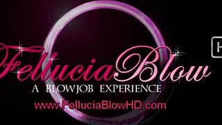 Beautiful blonde gives a deep blow job with a CFNM touch