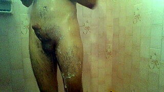 gay solo guy builds a nice erection through handjob leading to cumshot