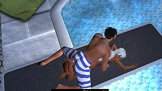 we snuck sex at the public pool jumping board cartoon style