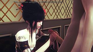 yaoi femboy mio gives handjob and fucks sissy trap in japanese anime game 😍