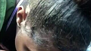 Ebony Slut Sucks Big Black Cock In Chipotle Parking Lot For Outdoor Cumshot