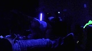 carrie b dives into extreme blacklight fuck fest with deepthroat choking and hardcore pussy pounding