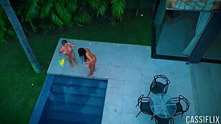 POOL PARTY WITH FRIEND'S BOYFRIEND CRAZY TO EAT MY ASS