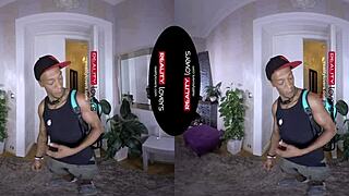 RealityLovers presents black stud pounding blonde in VR doggystyle action