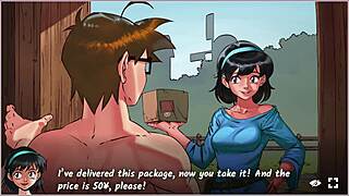 in hentai heroes, starting in the city at bunny's house with oral action