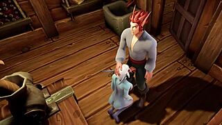 Elf fucks night elf blindfolded in kitchen!