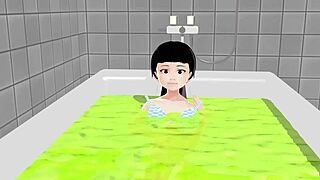 Kokoa strips everything off in the bath for a steamy hentai show.