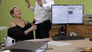 naughty czech teen uses sexual charms in casting interview for loan4k credit