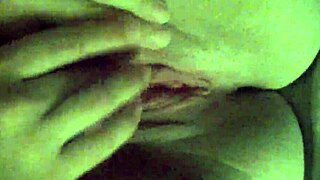 Girlfriend fingers her wet, shaved pussy to orgasm