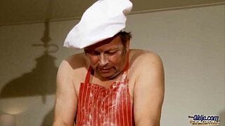 young girl sucks fat old man's cock before backdoor pounding