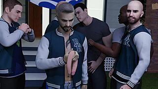 anime chick throws dildos at jocks in 3d game