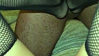 Mature latina housewife shows juicy ass and pussy in bedroom.