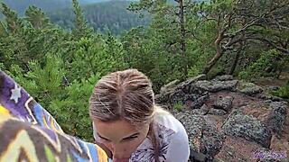 Hey, got a wild cum extraction from my instructor while hiking in the mountains!