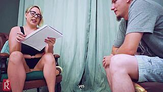 The nymphomaniac patient exclaims, 'lick my balls now!'