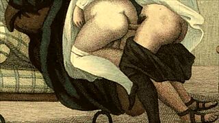 vintage erotisk illustration med klassisk anime och seriekonststil