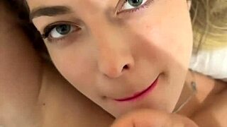 he shakes his monster cock teasing the cute blonde until she cums in her mouth