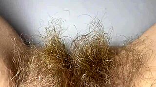 Admiring Hairy Pussy for 10 Minutes with Big Bush Closeup in Homemade Video