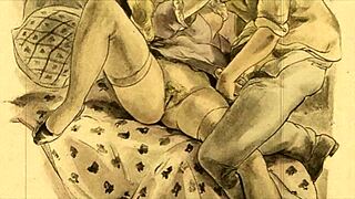 vintage erotic illustration showcasing classic anime and comic art style