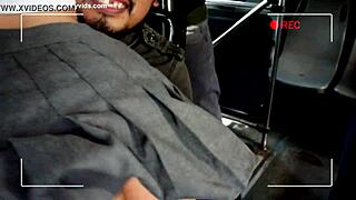Damn! Check this Mexican schoolgirl getting hit on during a wild casting interview on a bus
