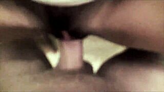 just a quick bathroom fuck with this blonde babe sucking and getting cum on her big tits.