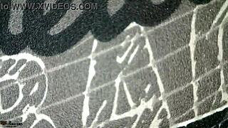 A sexy and petite woman with a hairy pussy masturbates and gets a big cock inside her while bent over