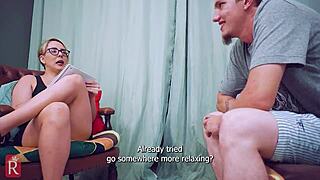 The nymphomaniac patient exclaims, 'lick my balls now!'