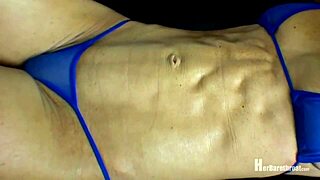 Muscular Bodybuilder Dances In Bikini And Thong