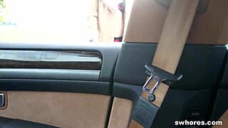 Czech brunette street prostitute fucked hard in car
