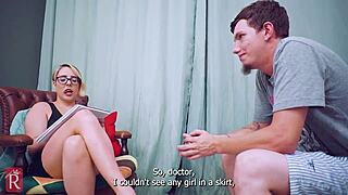 The nymphomaniac patient exclaims, 'lick my balls now!'