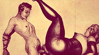 vintage erotic illustration showcasing classic anime and comic art style