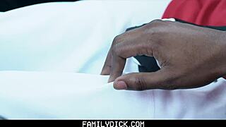 Hot black baseball coach creampies cute twink boy with bareback handjob