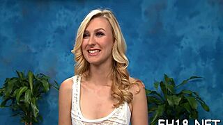 Horny teen slut fucks in massage