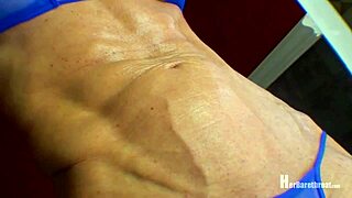 Muscular Bodybuilder Dances In Bikini And Thong