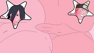 Naruto and Sasuke getting it on in wild action