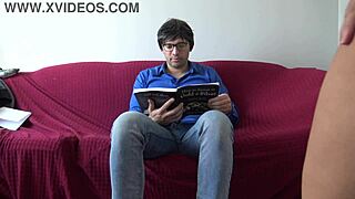 Stepmom plays kinky tricks to lure her nerdy stepson into bed.