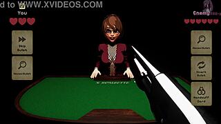 Teen gets squirting cumshot on tits from monster cock blowbang in 3D anime