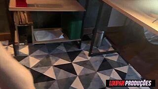 Luiza Marcato on all fours takes cum in mouth 😈