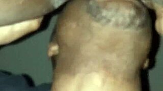 Savoring wet ebony pussy before bedtime routine