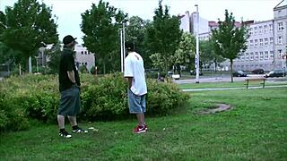 damn! alexis crystal banged by 2 teen guys in wild public street gangbang orgy!