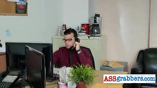 Can white hunks endure a hardcore threesome at the office?