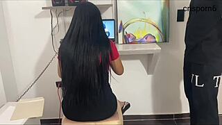 young wife bent over doggystyle