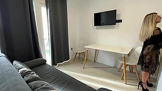 I drove my son's friend crazy with blowjob and cowgirl riding before the pool party.