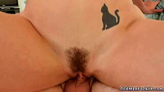 Hairy muscle step daddy and old milf enjoy facial party