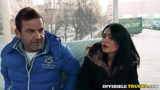 Public Babe Loves Sucking Cock and Swallowing Cum in Open Jeans