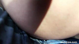 cute amateur whore gives pov blowjob on street for cash